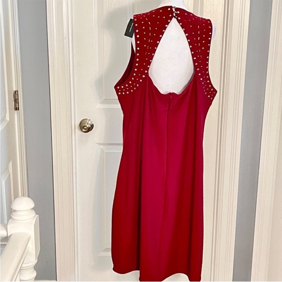 Ashley Stewart Burgundy Sleeveless Dress Studded Size 22/24  New With Tags - Picture 4 of 11